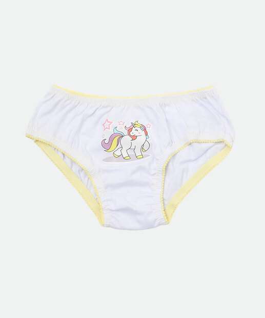 Kit 3 Calcinhas Infantil Unicórnio Marisa Tam 2 a 12 Lilás