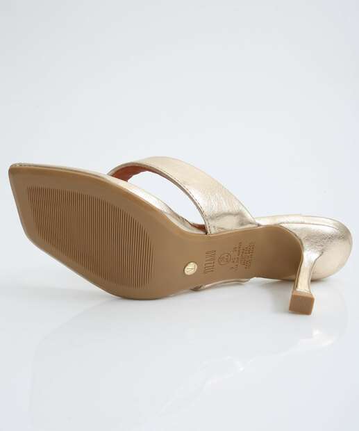 Tamanco Feminino Salto Fino Metalizado Vizzano