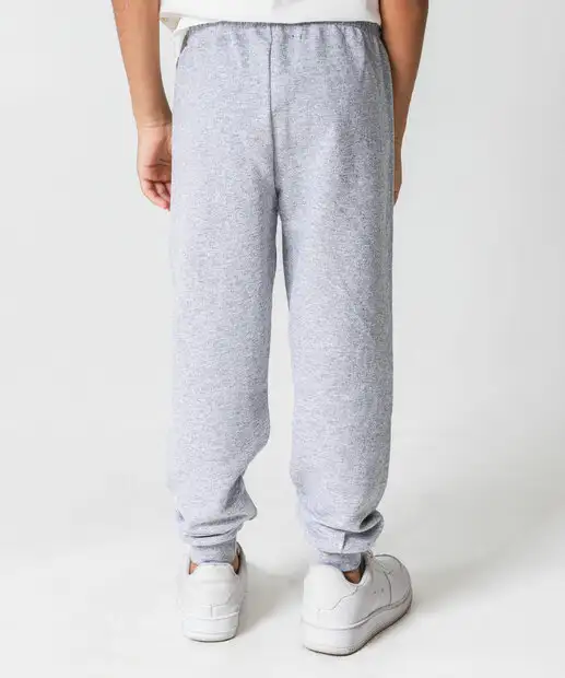 Calça Infantil Jogger Mescla Moletinho Marisa Tam 4 a 10 Cinza