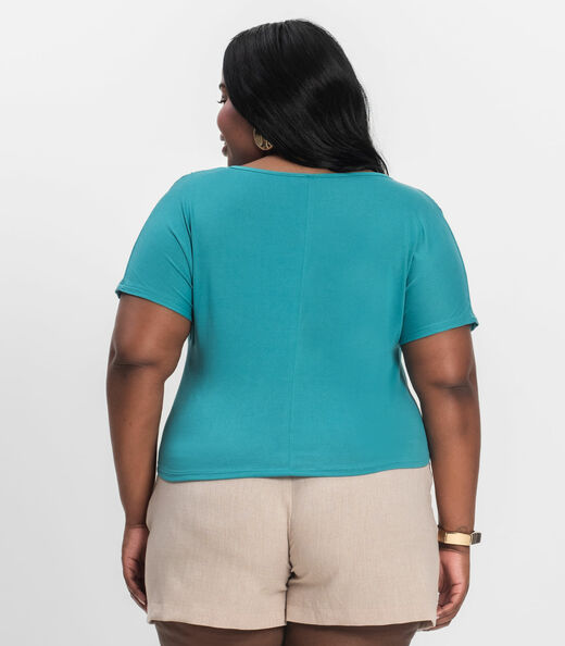 Blusa Lisa Plus Infinita Cor Azul