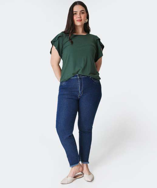 Image_Calça Plus Size Feminina Jeans Skinny Push Up Sawary Azul