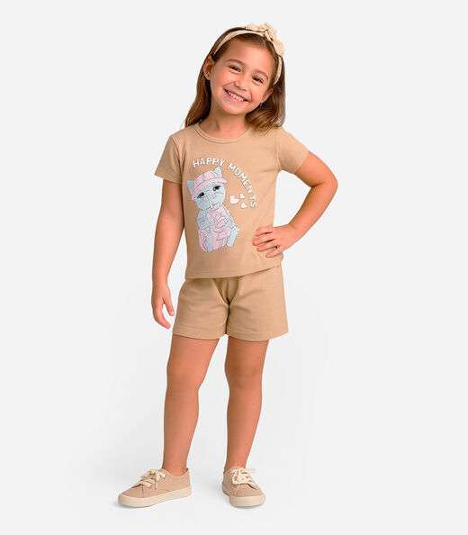 Conjunto Infantil Menina Select Bege