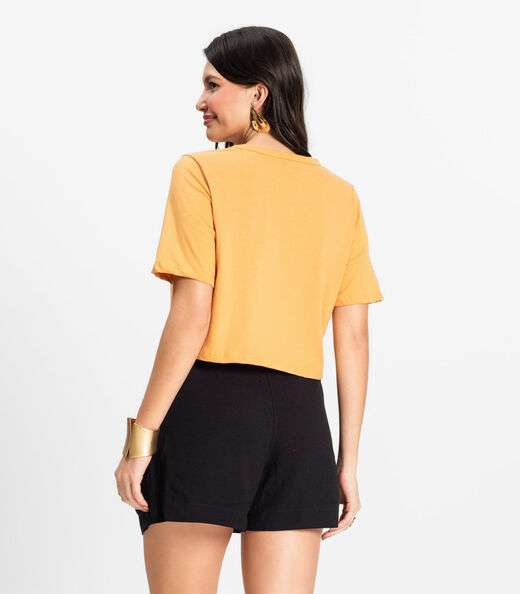 Blusa Cropped Lisa Select Amarelo