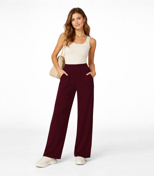 Image_Calça Feminina Em Lanzinha Unique Collection Vermelho
