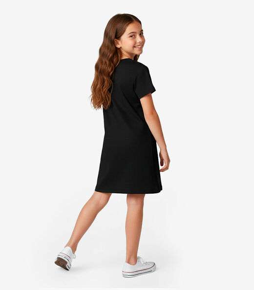 Vestido Feminino Infantil em Molecotton Select Preto