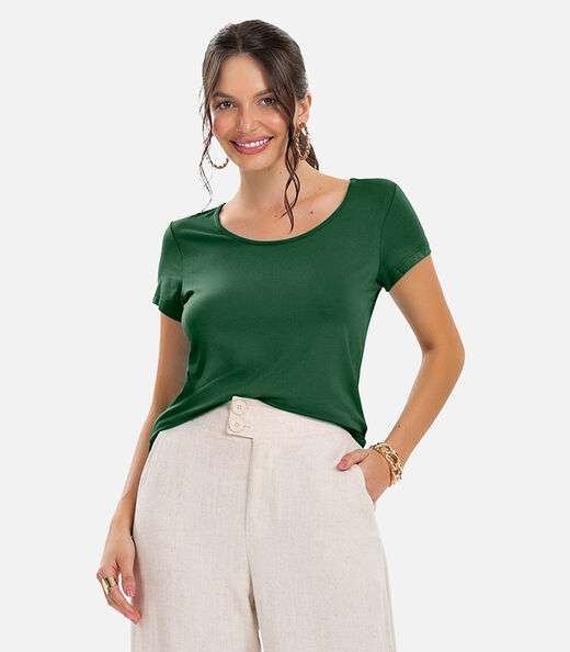 Image_Blusa Feminina Viscotorcion Básica Rovitex Verde