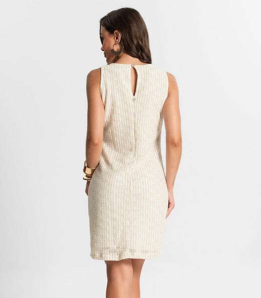 Vestido Em Tricot Duo Endless Bege
