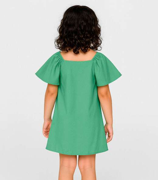 Vestido Infantil em Viscose Infinita Cor Verde
