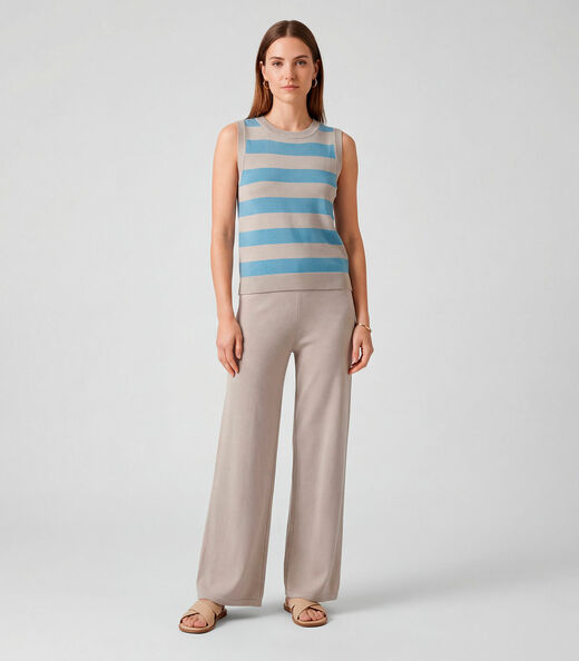 Blusa Feminina Listrada Em Tricot Sea Surf Azul