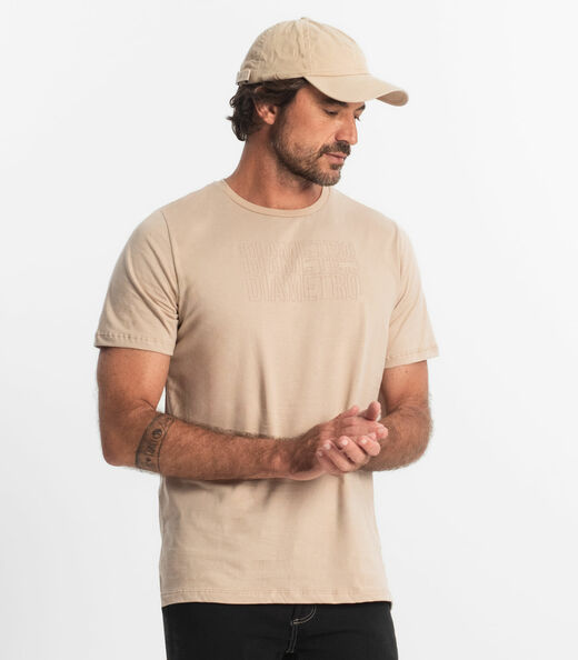 Camiseta Masculina Meia Malha Diametro Marrom