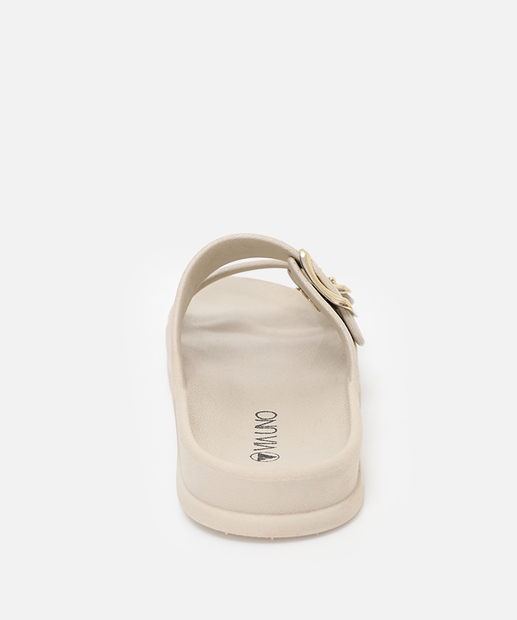 Rasteirinha Birken Feminina Fivela Via Uno Off White