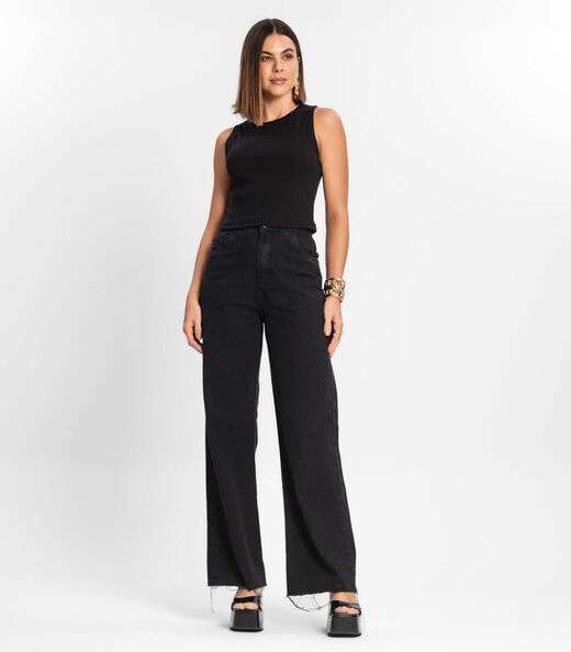 Regata Cropped Feminina Ribana Rovitex Preto