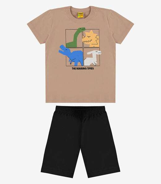 Image_Conjunto Infantil Camiseta com Bermuda Rovi Kids Marrom