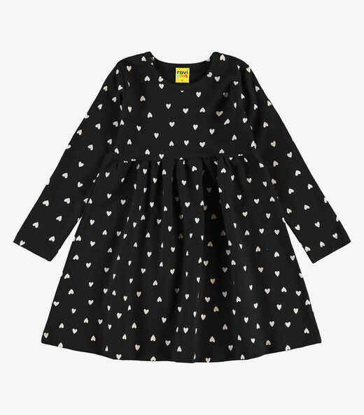Vestido em Molecotton Peluciado Rovi Kids Preto