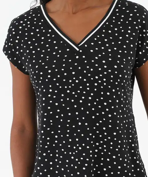 Blusa Feminina Estampa Poá Manga Curta Marisa
