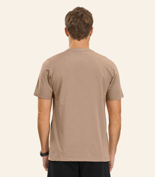 Camiseta Meia Malha Masculina Diametro Marrom