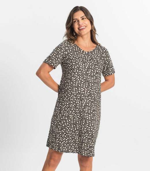 Vestido Feminino Estampado Select Preto