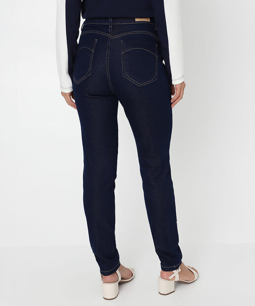 Calça Jeans Skinny Feminina Cintura Média Sawary Azul