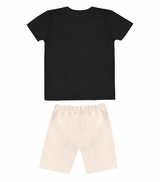 Conjunto Masculino Camiseta E Bermuda Select Bege