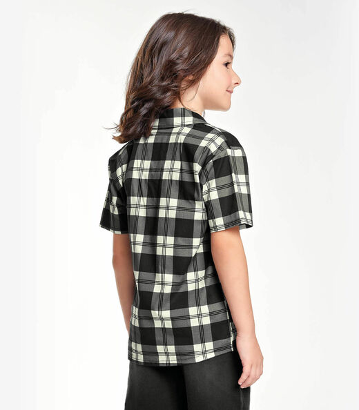Camisa Xadrez Infantil Menino Trick Nick Preto