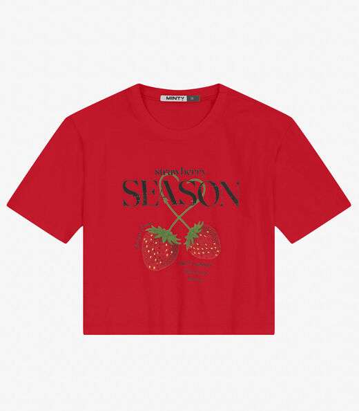 Image_Camiseta Juvenil Manga Curta em Meia Malha Minty Vermelho