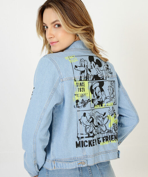 Jaqueta Feminina Jeans Mickey Disney