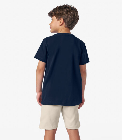 Conjunto Menino Camiseta com Bermuda Trick Nick Azul Marinho
