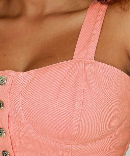 Blusa Cropped Regata Feminina Sarja Zune Jeans