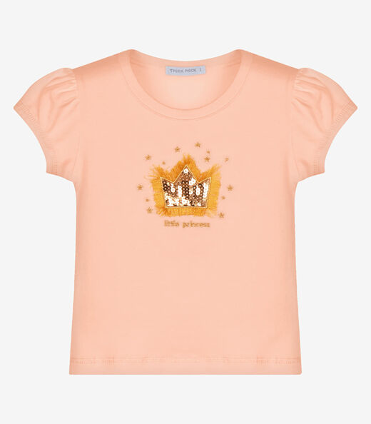 Conjunto Infantil Blusa Com Shorts Trick Nick Rosa