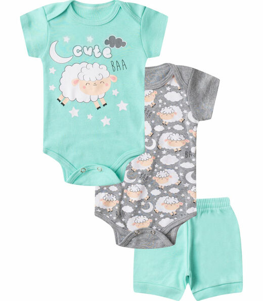 Image_Kit Body Infantil Curto 3 Peças Select Verde
