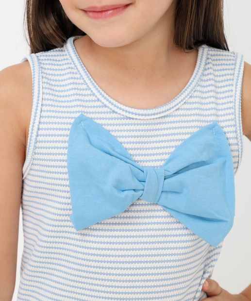 Vestido Infantil Textura Laço Marisa Tam 4 a 10 Off White
