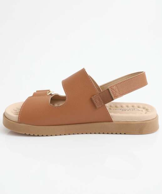 Sandália Flatform Feminina Fivela Modare Caramelo