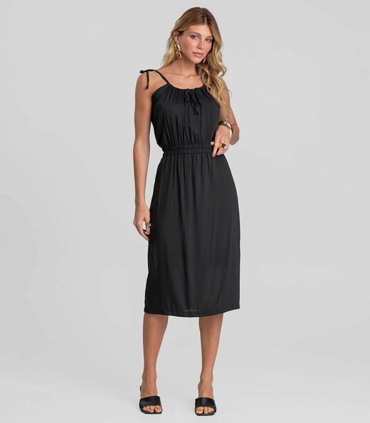 Image_Vestido Midi Feminino De Alça Em Viscose Dianna Preto