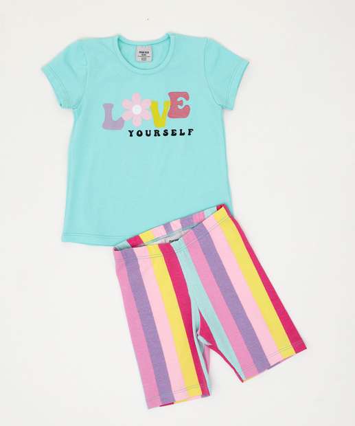 Conjunto Infantil Estampado Manga Curta Marisa Tam 1 a 3
