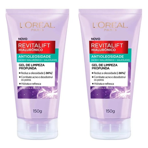 Image_Kit com 2 Unidades de Revitalift Loreal Gel de Limpeza Profunda Hialurônico 150g