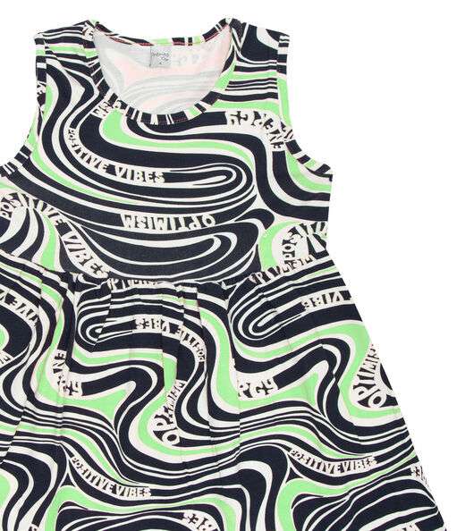 Vestido Infantil Estampado Infinita Cor Verde