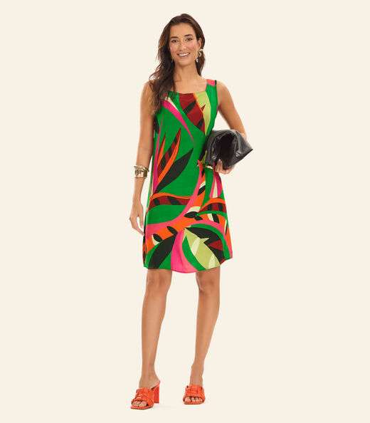 Vestido Curto Viscose Kyara Feminio Rovitex Verde