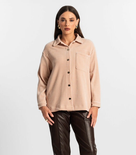 Casaco Feminino Veludo Cotelê Endless Rosa