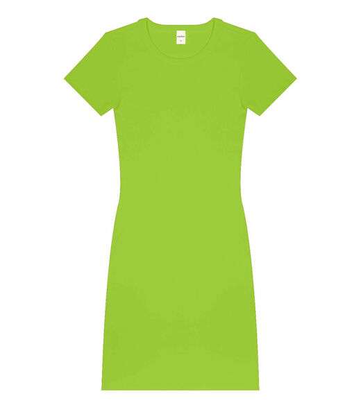 Vestido Acinturado Em Ribana Canelada Rovitex Verde