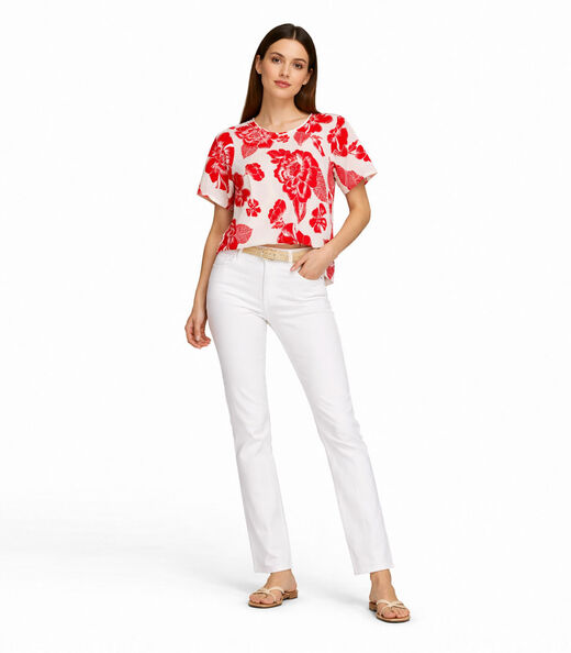 Blusa Feminina Com Estampa Rotativa Infinita Cor Bege