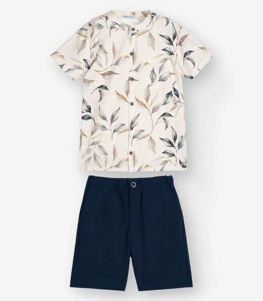 Camiseta Menino em Meia Malha Trick Nick Bege