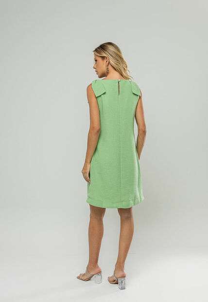 Vestido Curto Regata Com Laço Nos Ombros Verde Salvatore