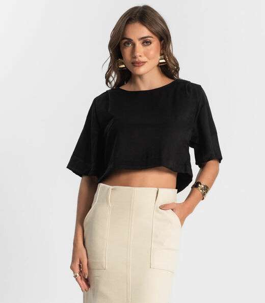 Blusa Feminina  Alfaiataria Endless Preto