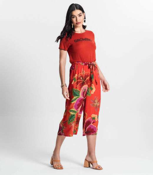 Calça Pantacourt Infinita Cor Laranja