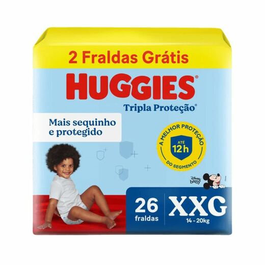 Image_Kit 4 Fraldas Huggies Tripla Proteção Meguinha Xxg (26) Unidades cada