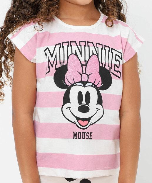 Blusa Infantil Listrada Minnie Tam 4 a 10 Off White