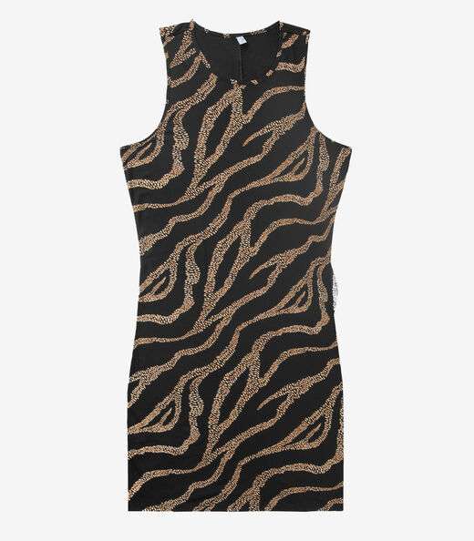 Vestido Plus Size Estampado Infinita Cor Preto