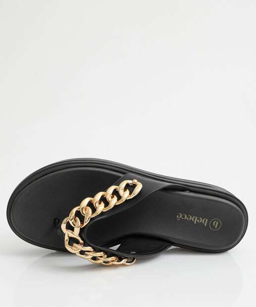 Tamanco Feminino Flatform Corrente Bebecê Preto