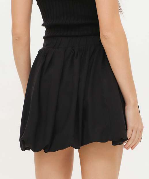 Saia Curta Feminina Balone Marisa Preto