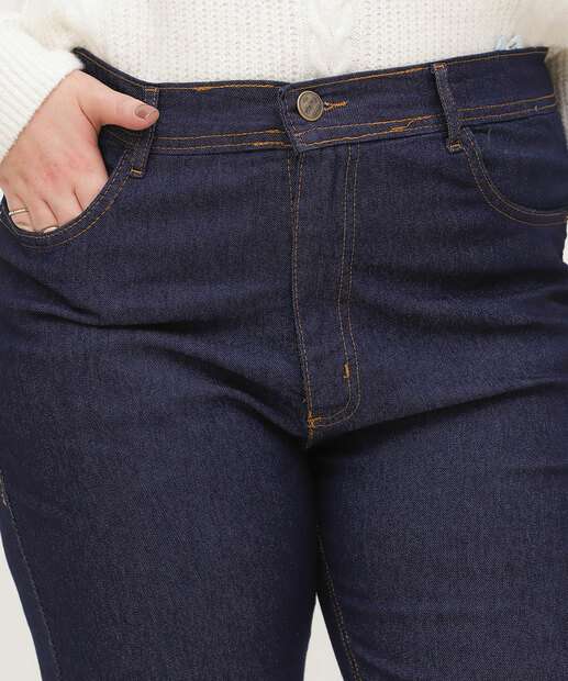 Calça Jeans Plus Size Feminina Reta
